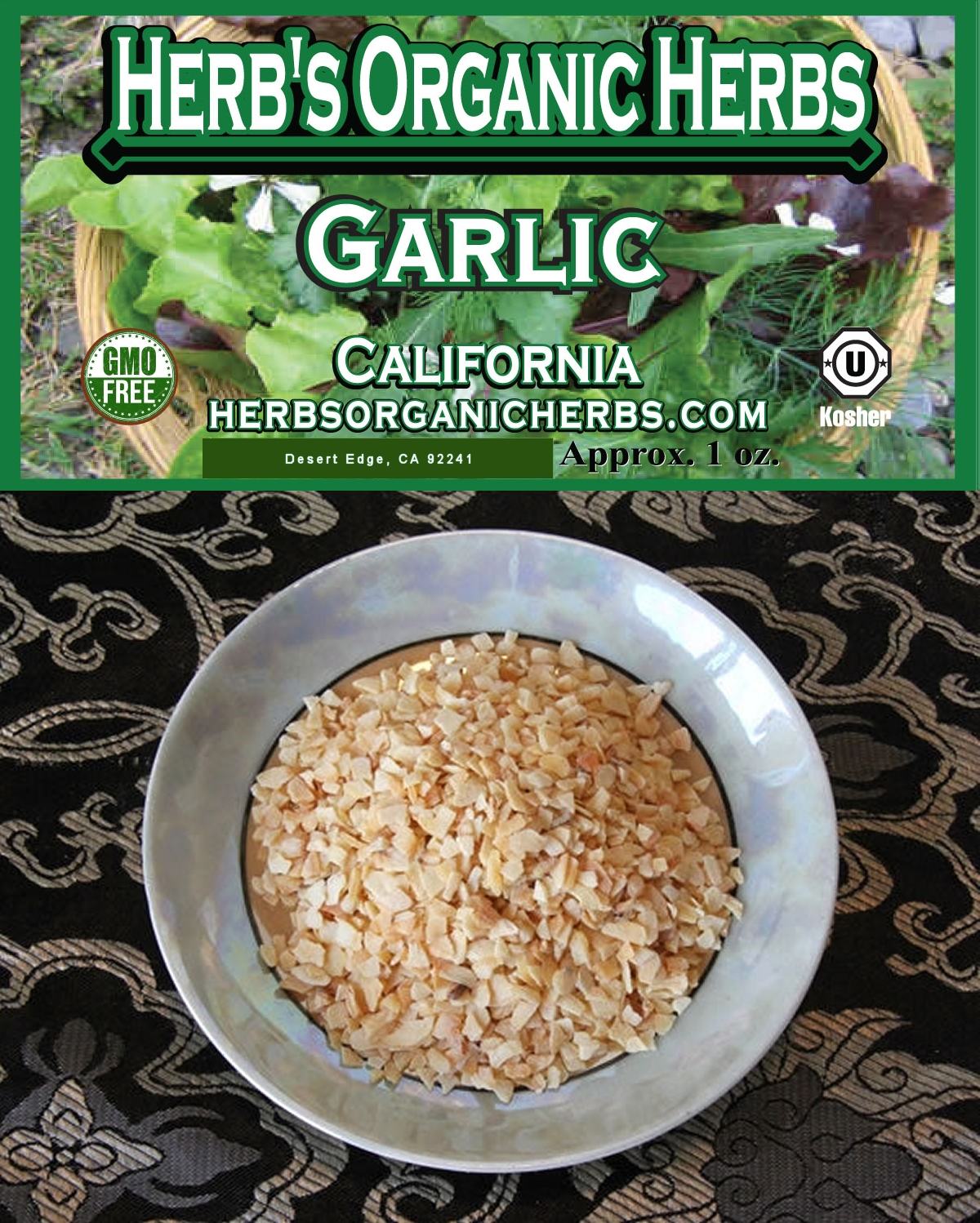 Dried Garlic Herb's Organic Herbs Certified Kosher Dried Herbs & Spices
