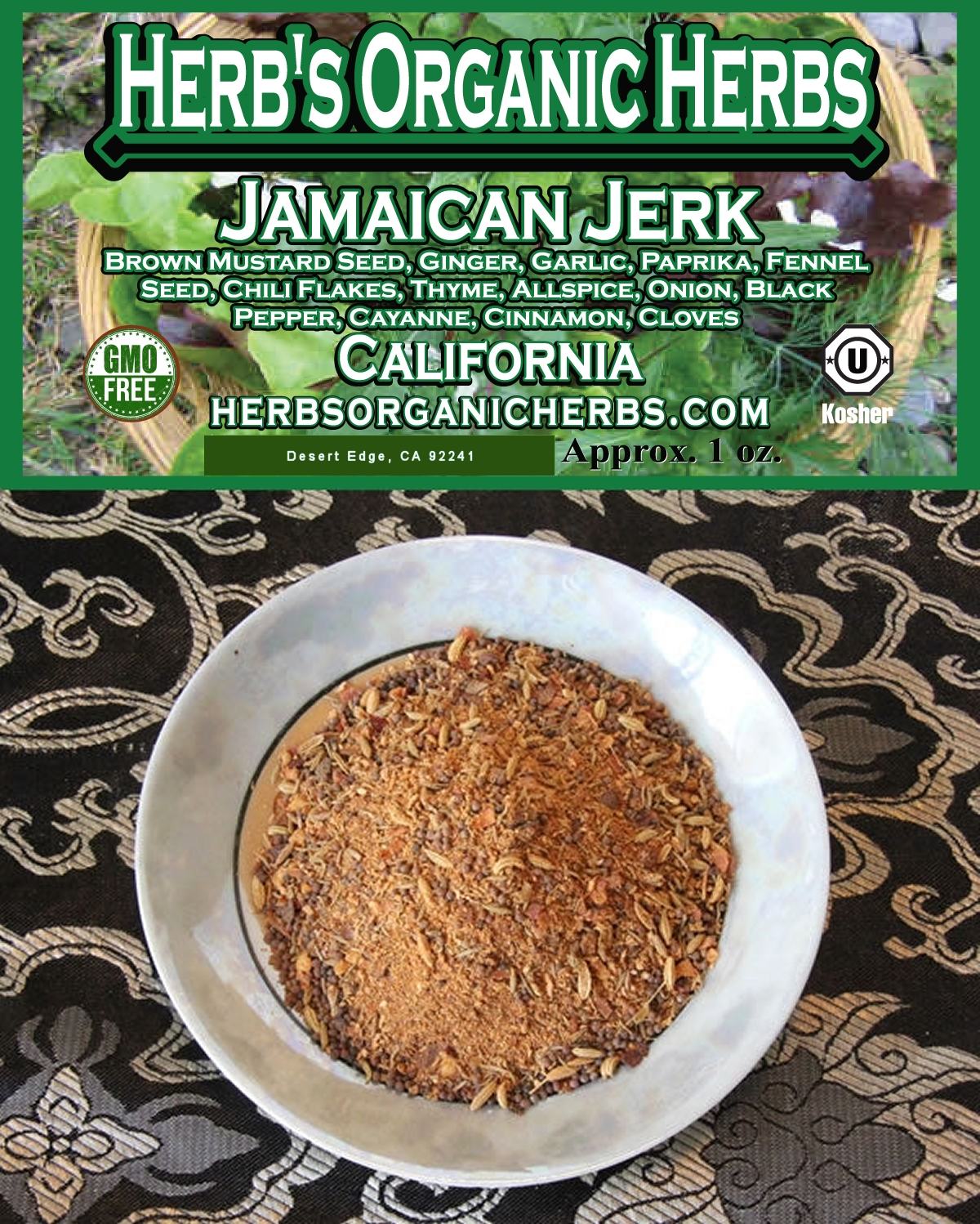 Jamaican Spice Seasoning Organic Blend, , 2 Ounce